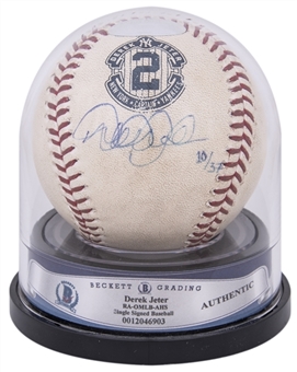 2014 Derek Jeter Signed Game Used OML Selig Baseball From 9/7/14 - Derek Jeter Day! Limited To (#10/37) (MLB Authenticated, Beckett, Steiner & Fanatics)